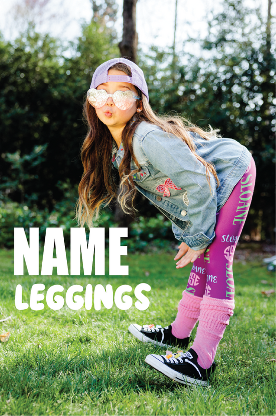 Kids Design Your Own Name Leggings