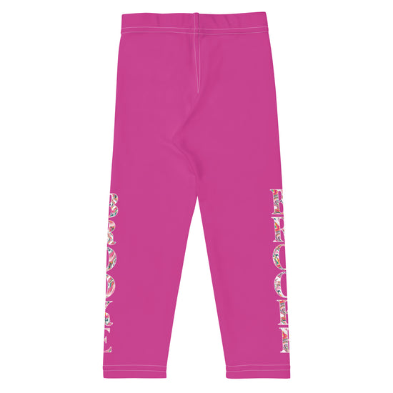 Bright Pink Personalized Placement Name Mini Leggings