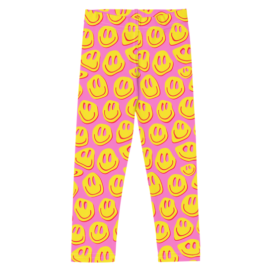 Pink & Yellow Smiley Mini Leggings