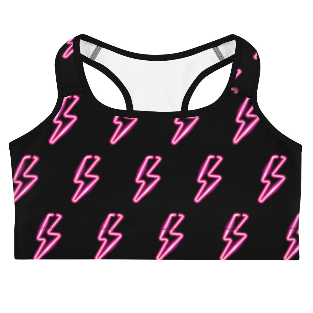 Neon Lightning Bolt Women's Sports Bra