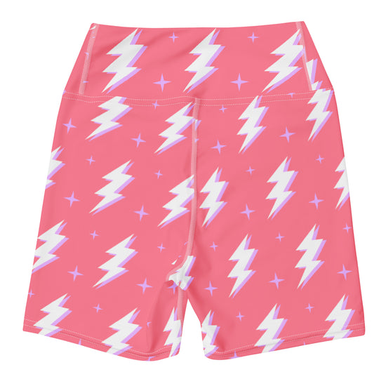 Coral Lightning Bolt Women's Bike Shorts