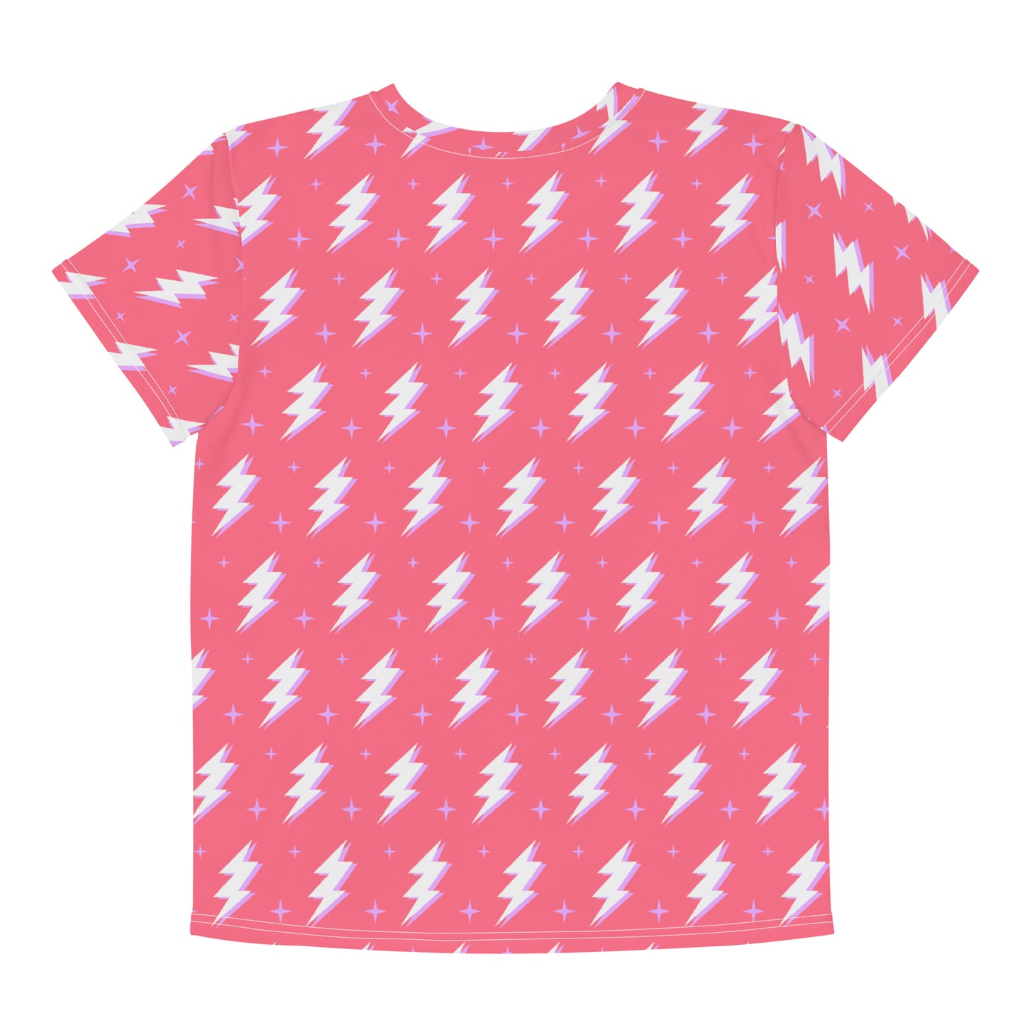 Coral Lightning Bolt Tween Tee