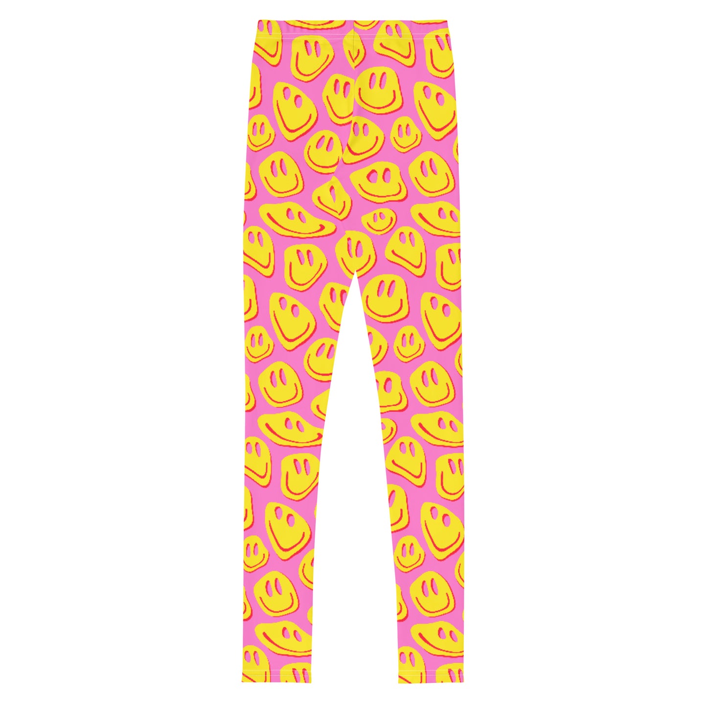 Pink & Yellow Smiley Tween Leggings