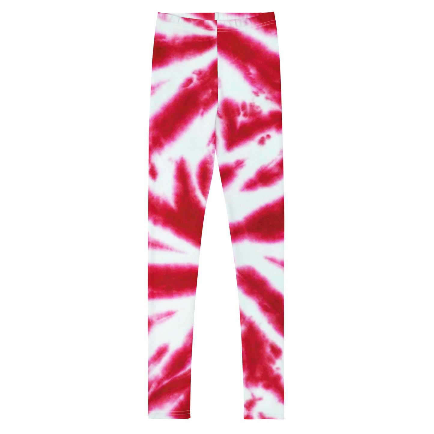 Load image into Gallery viewer, Red Spiral Tie Dye Tween Youth Leggings

