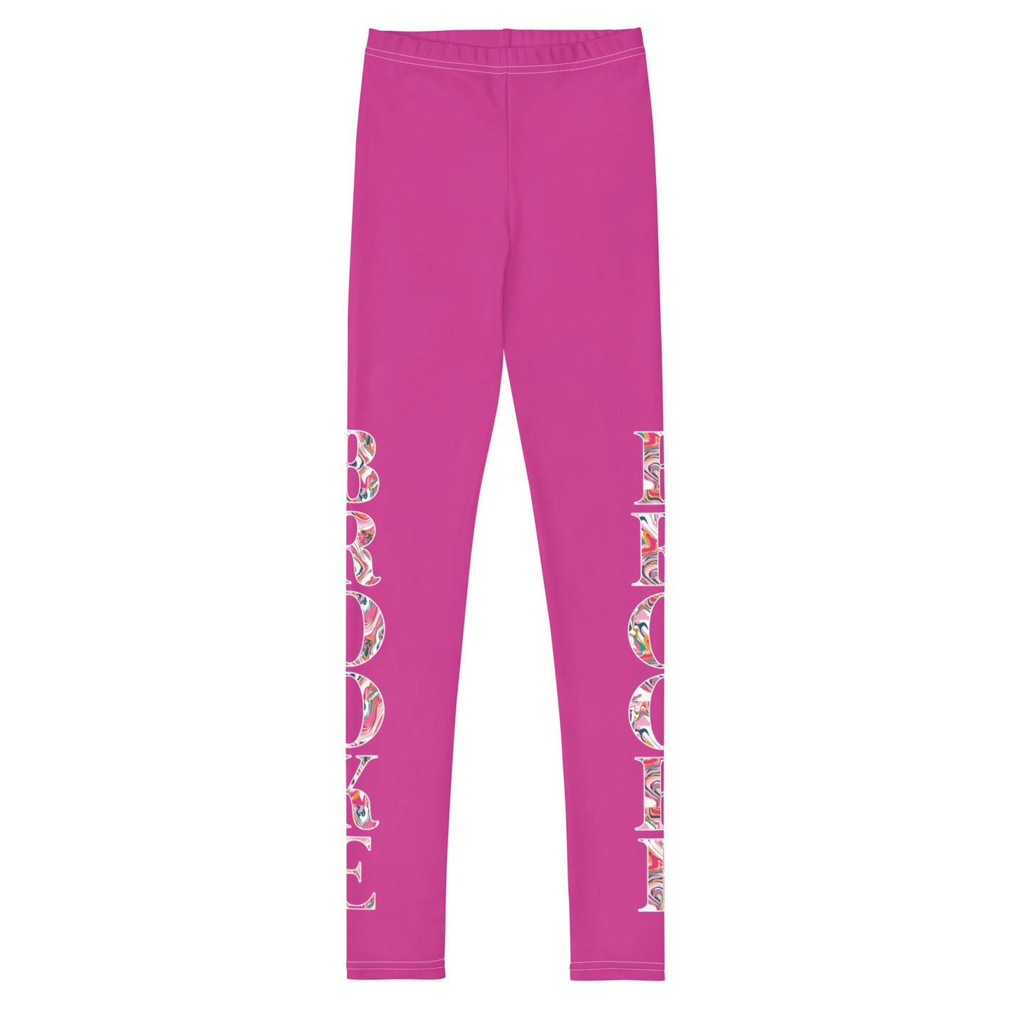 Bright Pink Personalized Placement Name Tween Leggings