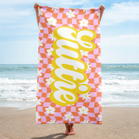 Floral Check Towel