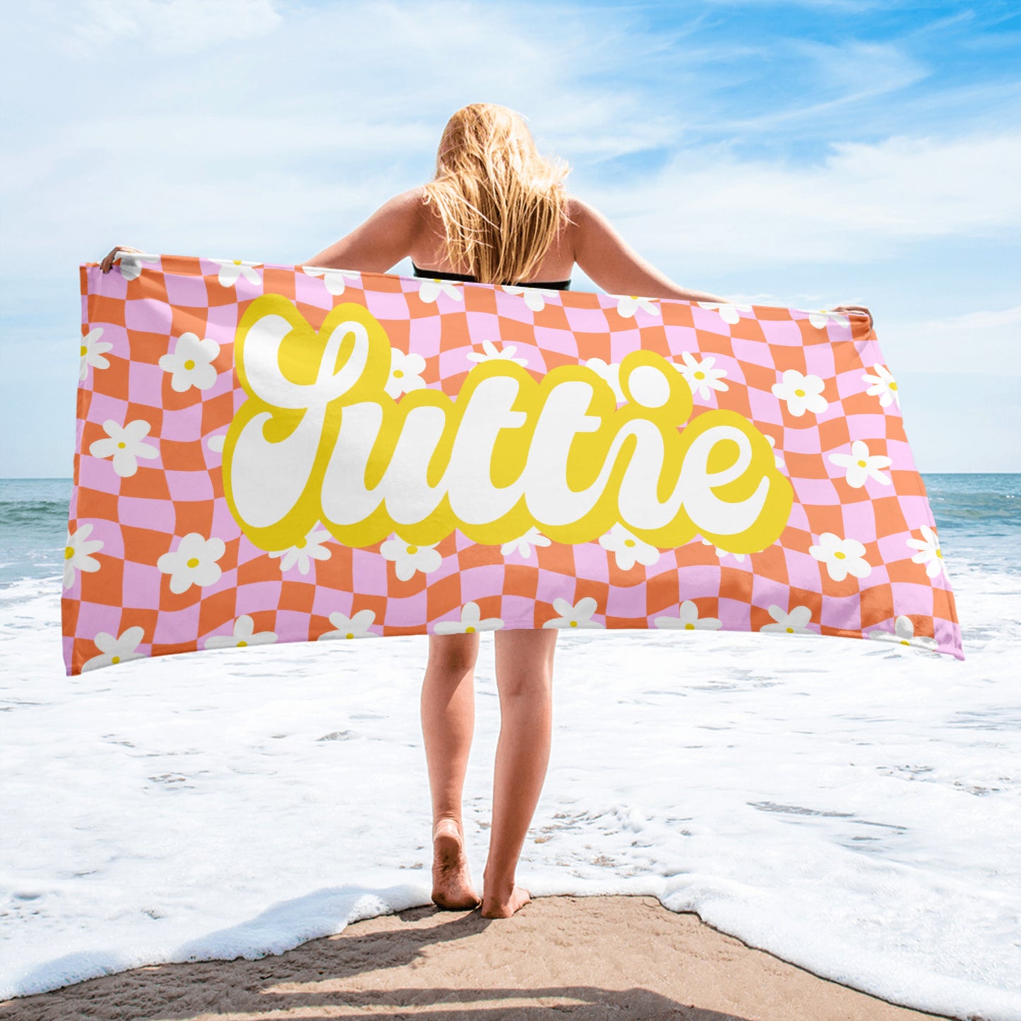 Floral Check Towel