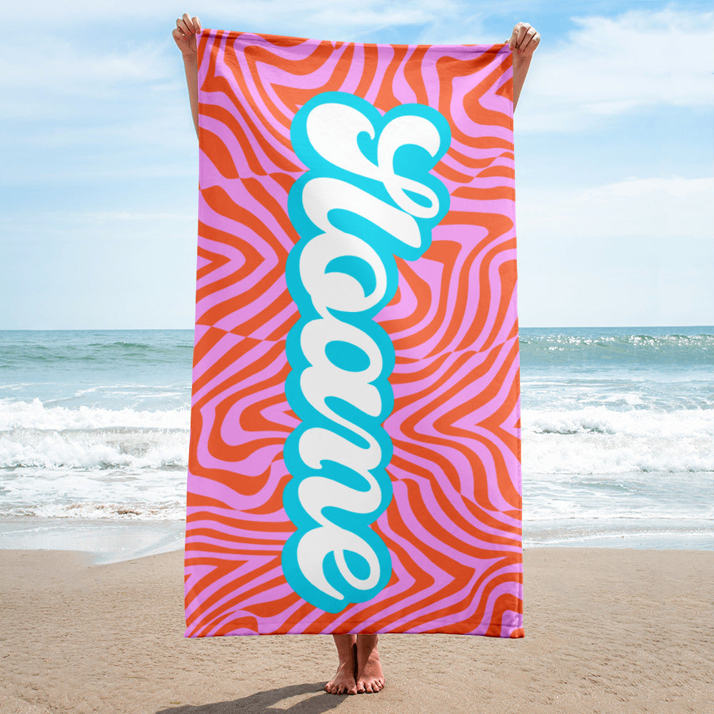 Preppy Swirl Personalized Towel