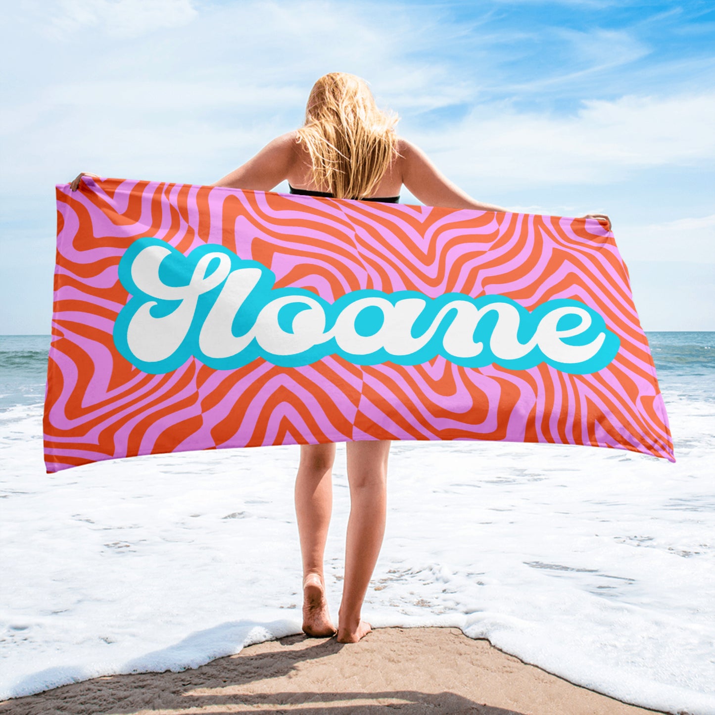 Preppy Swirl Personalized Towel