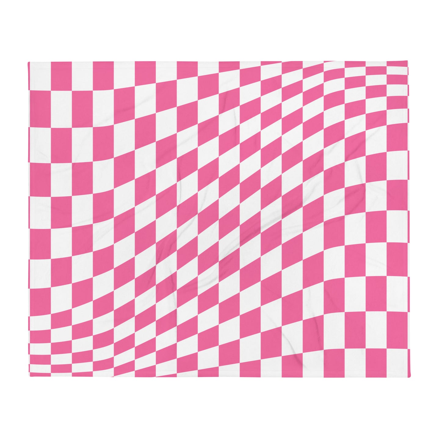Pink Check Throw Blanket