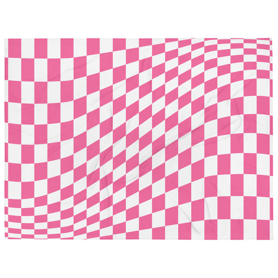 Pink Check Throw Blanket
