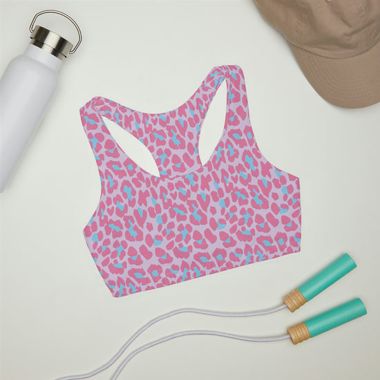 Load image into Gallery viewer, Pink Leopard Girls Sports Bra
