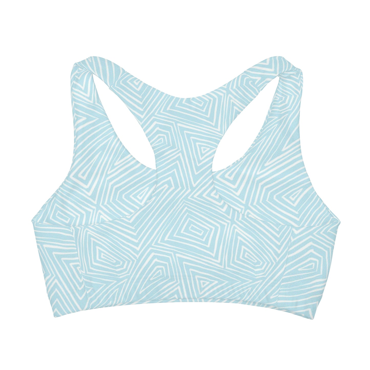 Load image into Gallery viewer, Light Blue Linear Girls Sports Bra
