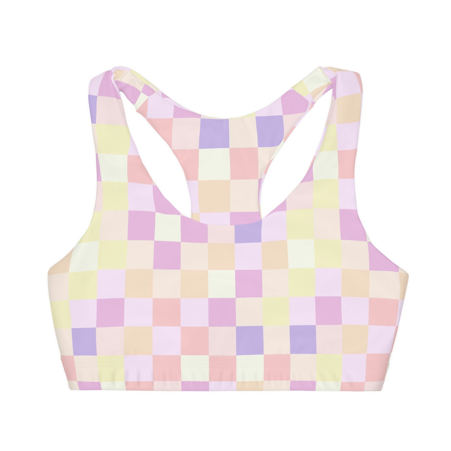 Load image into Gallery viewer, Pastel Checkerboard Girls Sports Bra
