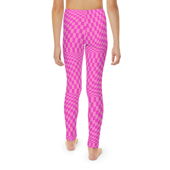 Pink Checkerboard Girls Leggings