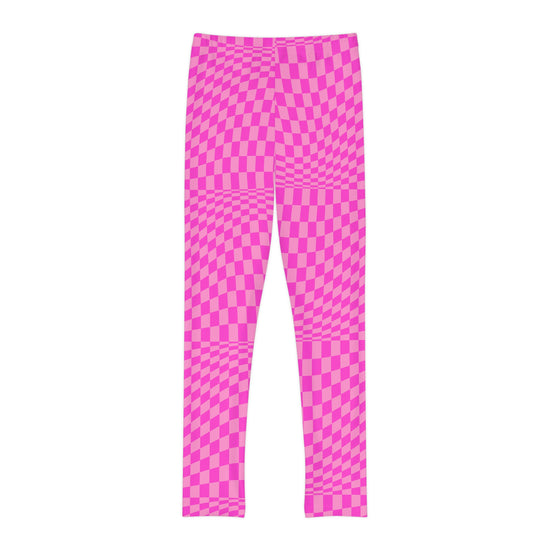 Pink Checkerboard Girls Leggings