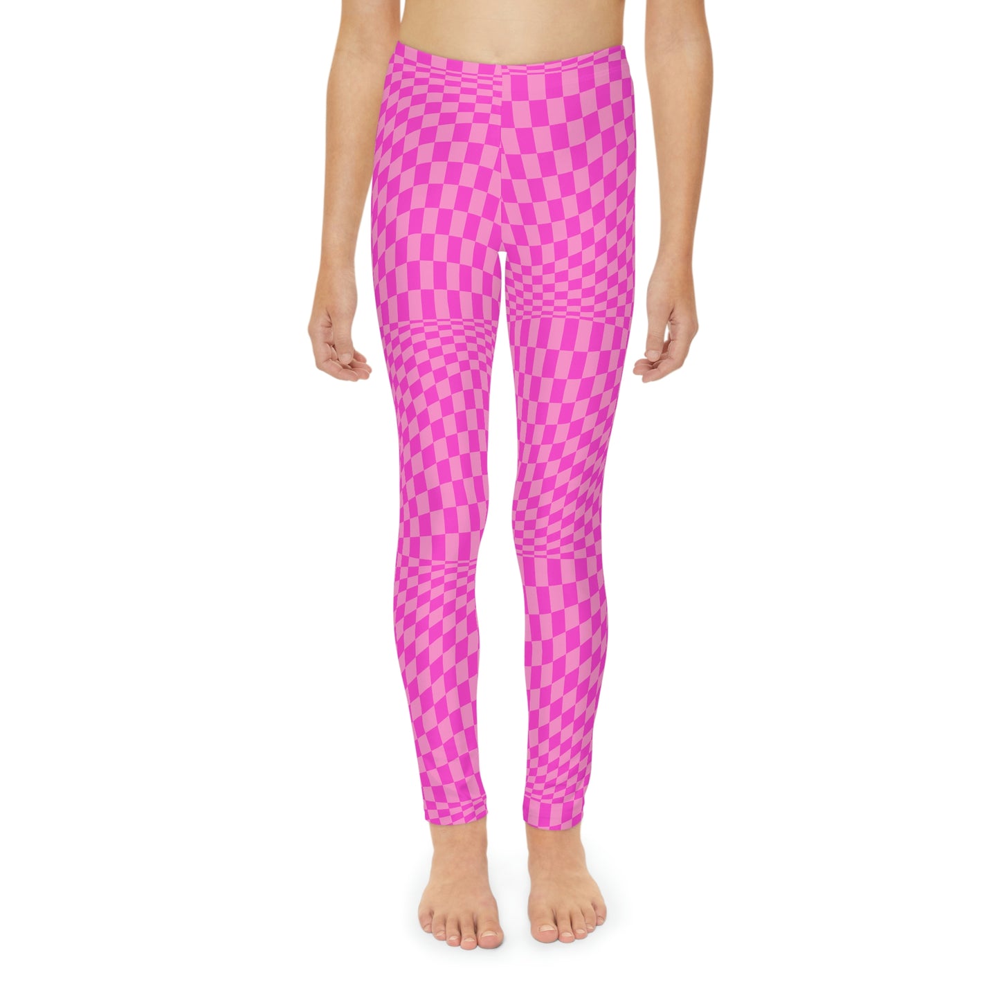 Pink Checkerboard Girls Leggings