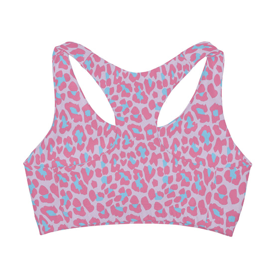 Load image into Gallery viewer, Pink Leopard Girls Sports Bra
