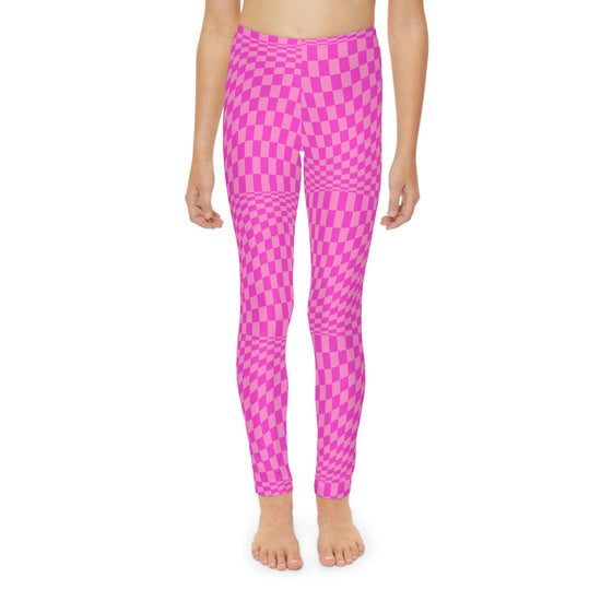 Pink Checkerboard Girls Leggings
