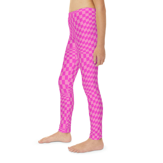 Pink Checkerboard Girls Leggings