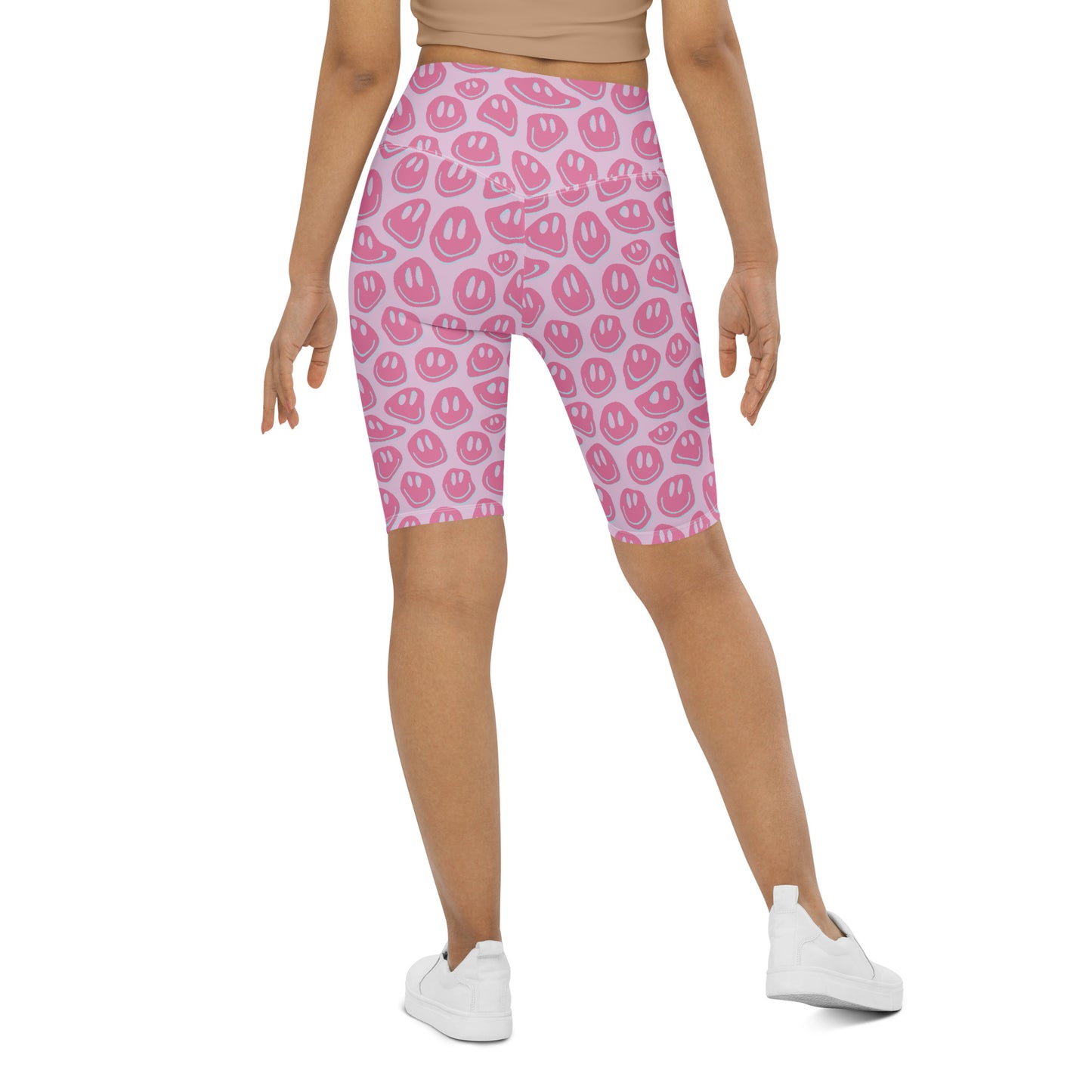 Pink Smiley Biker Shorts