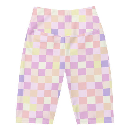 Pastel Checkerboard Biker Shorts