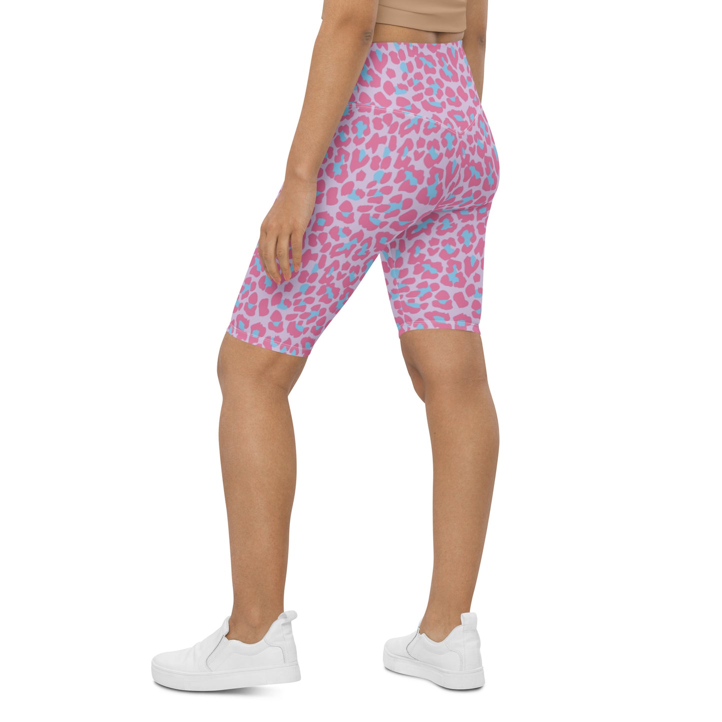Pink Leopard Biker Shorts