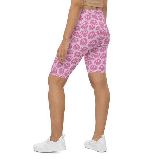 Pink Smiley Biker Shorts