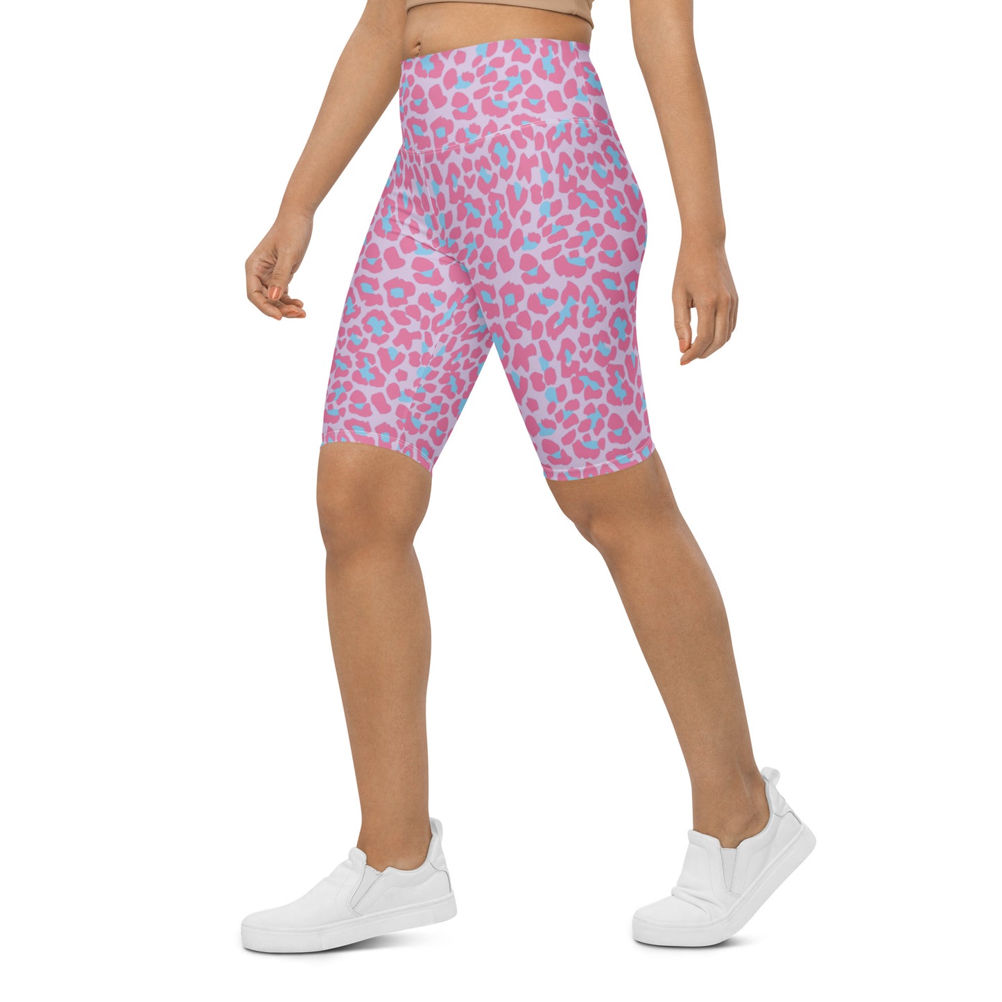 Load image into Gallery viewer, Pink Leopard Biker Shorts
