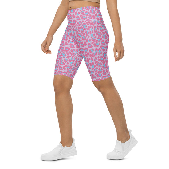 Pink Leopard Biker Shorts