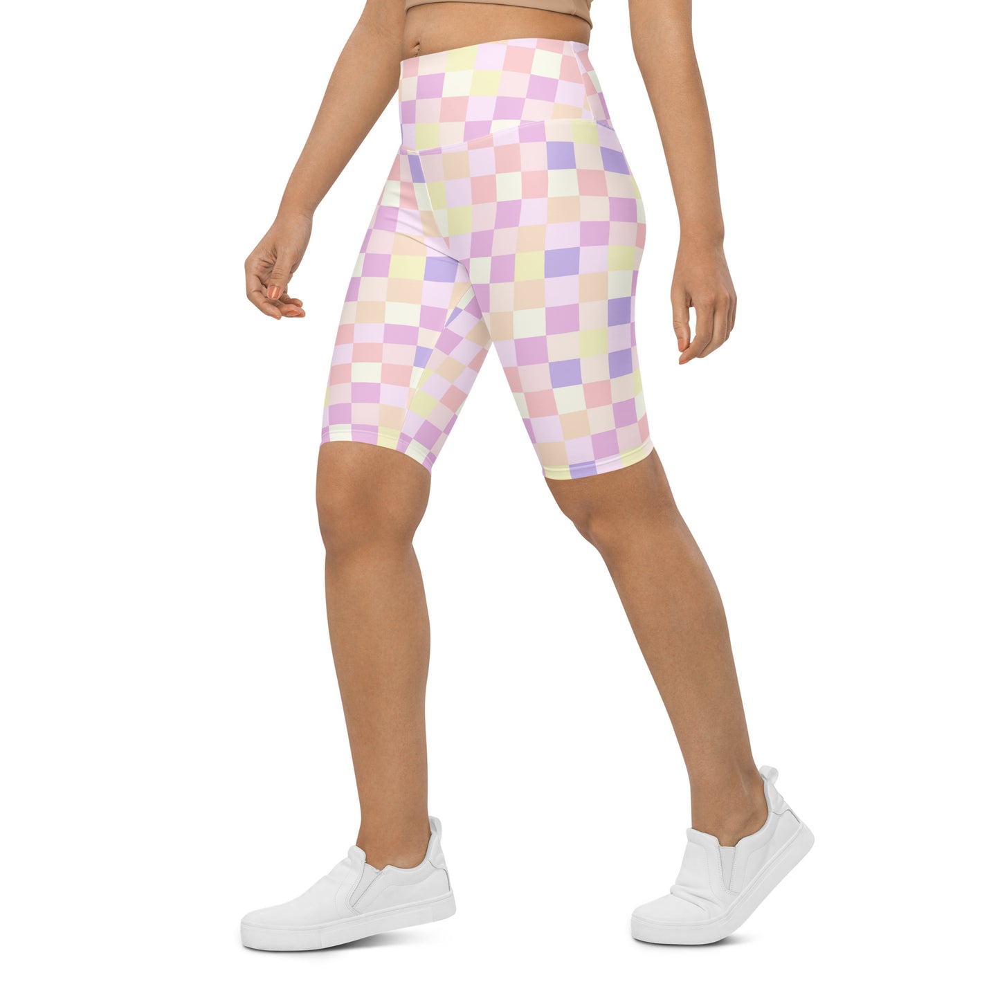 Load image into Gallery viewer, Pastel Checkerboard Biker Shorts
