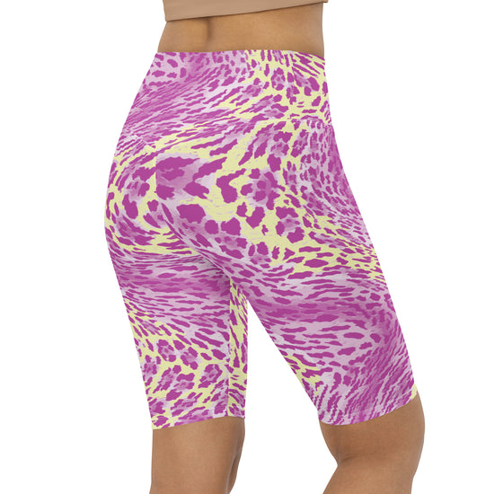 Swirl Leopard Biker Shorts