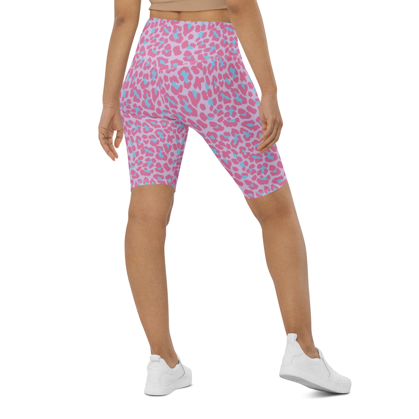 Pink Leopard Biker Shorts