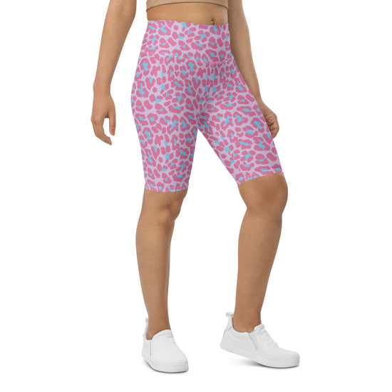 Load image into Gallery viewer, Pink Leopard Biker Shorts
