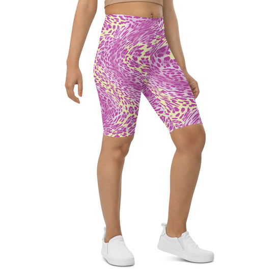 Swirl Leopard Biker Shorts