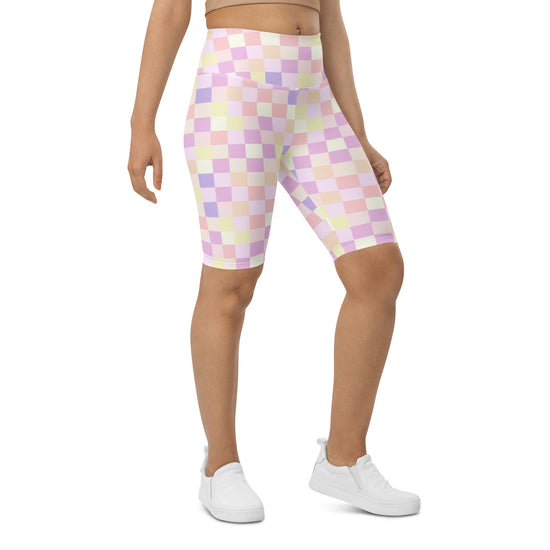 Load image into Gallery viewer, Pastel Checkerboard Biker Shorts
