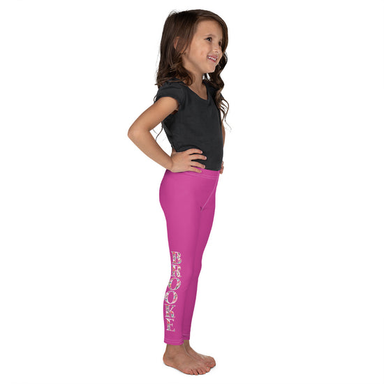 Bright Pink Personalized Placement Name Mini Leggings