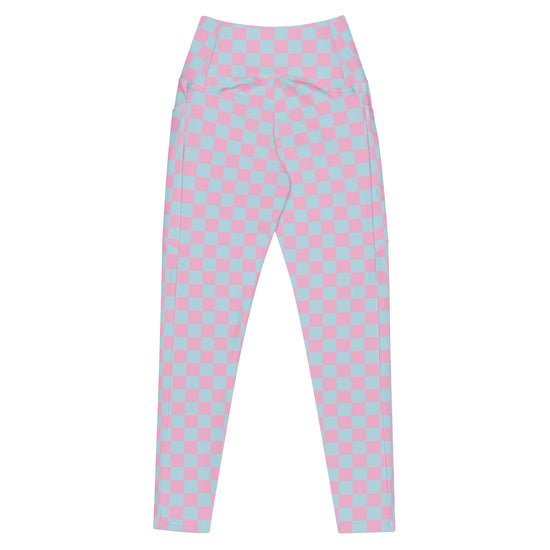 Pink & Blue Checkerboard Pocket Leggings