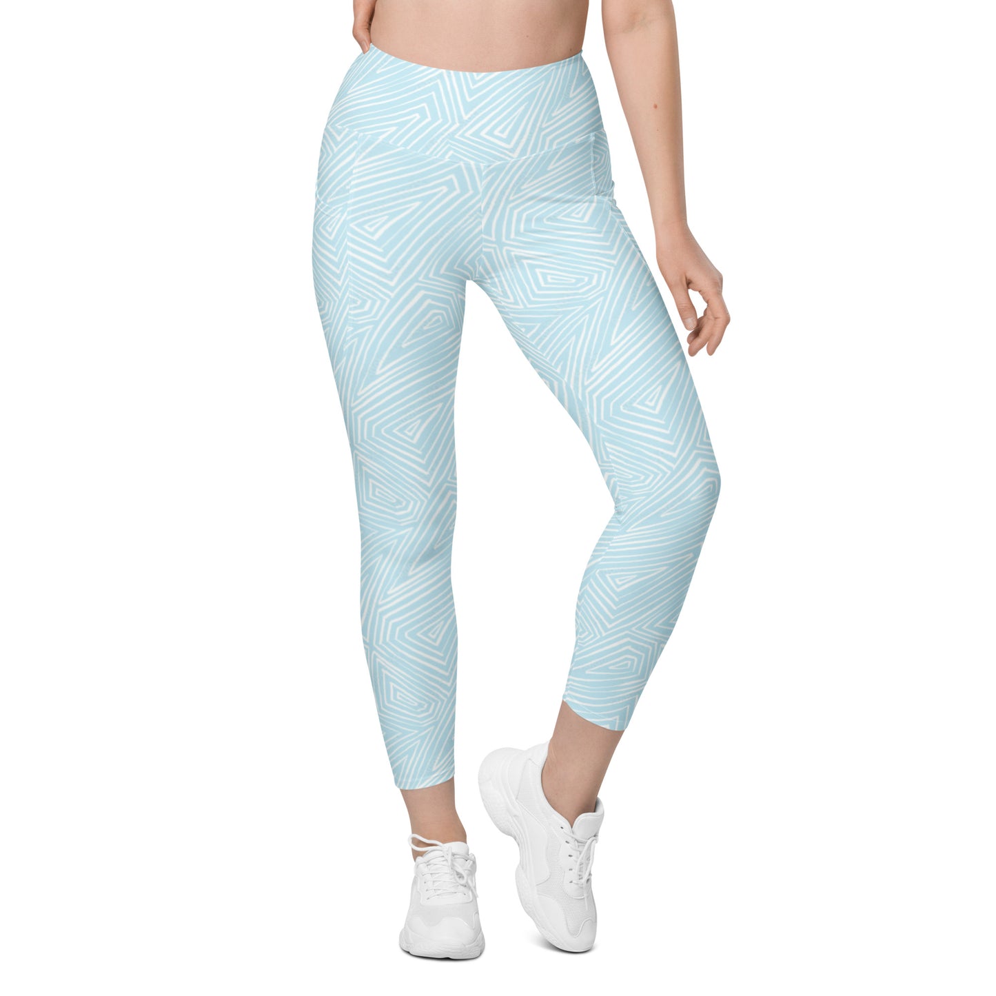Light Blue Linear Pocket Leggings
