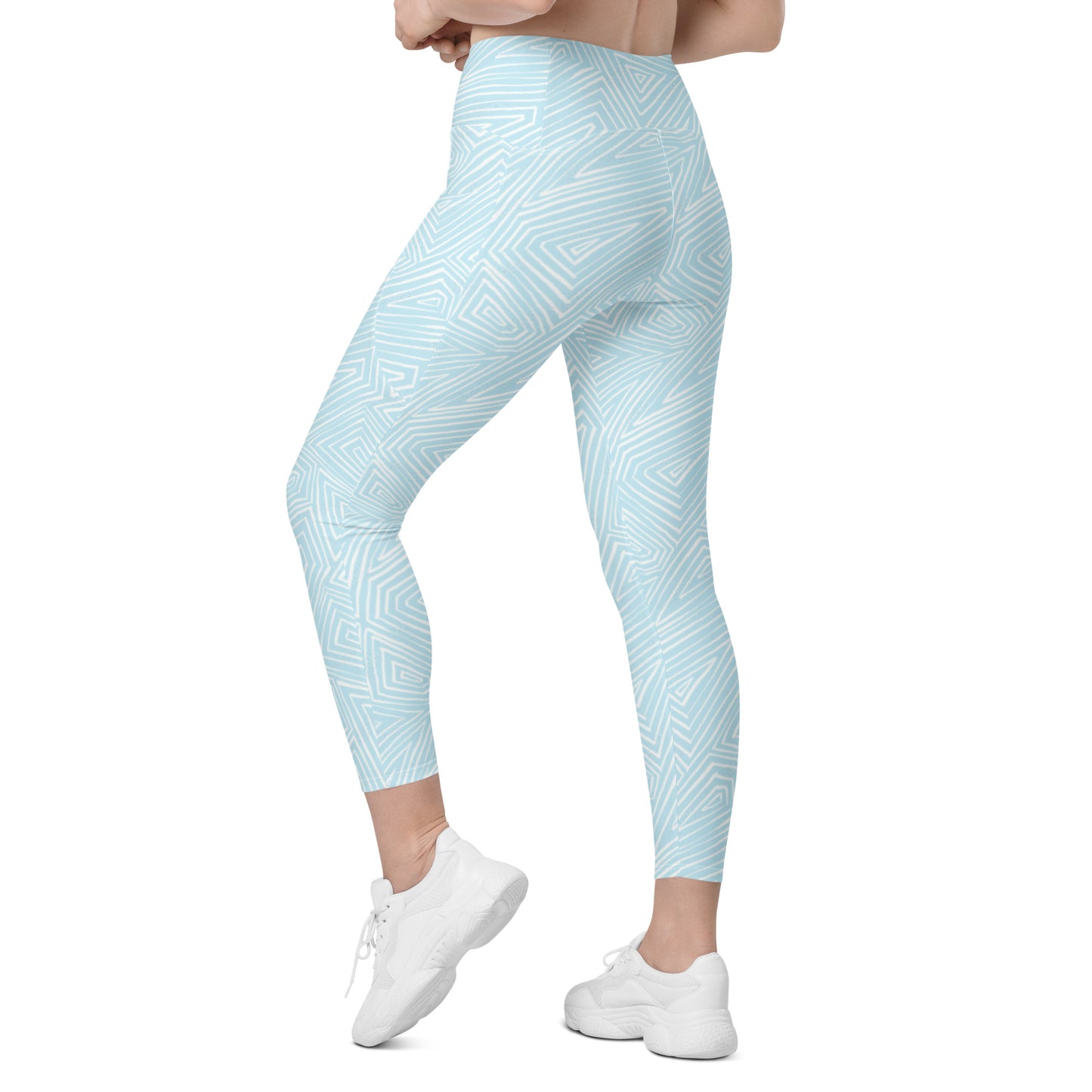 Load image into Gallery viewer, Light Blue Linear Pocket Leggings
