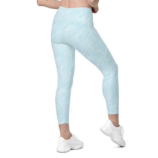 Light Blue Linear Pocket Leggings