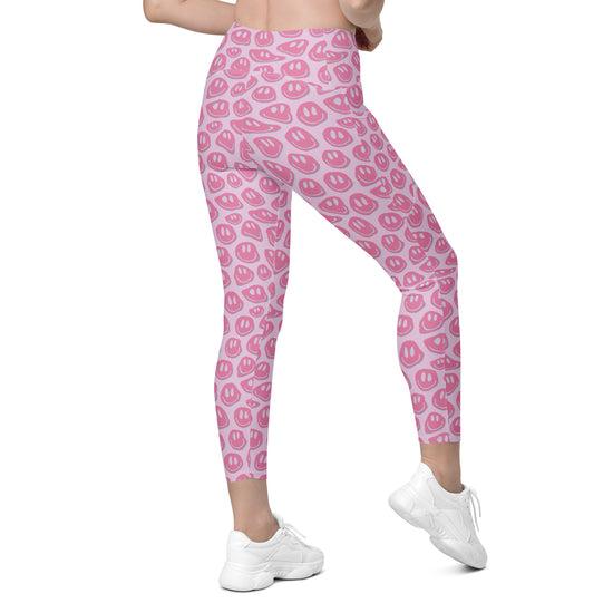 Pink Smiley Pocket Leggings