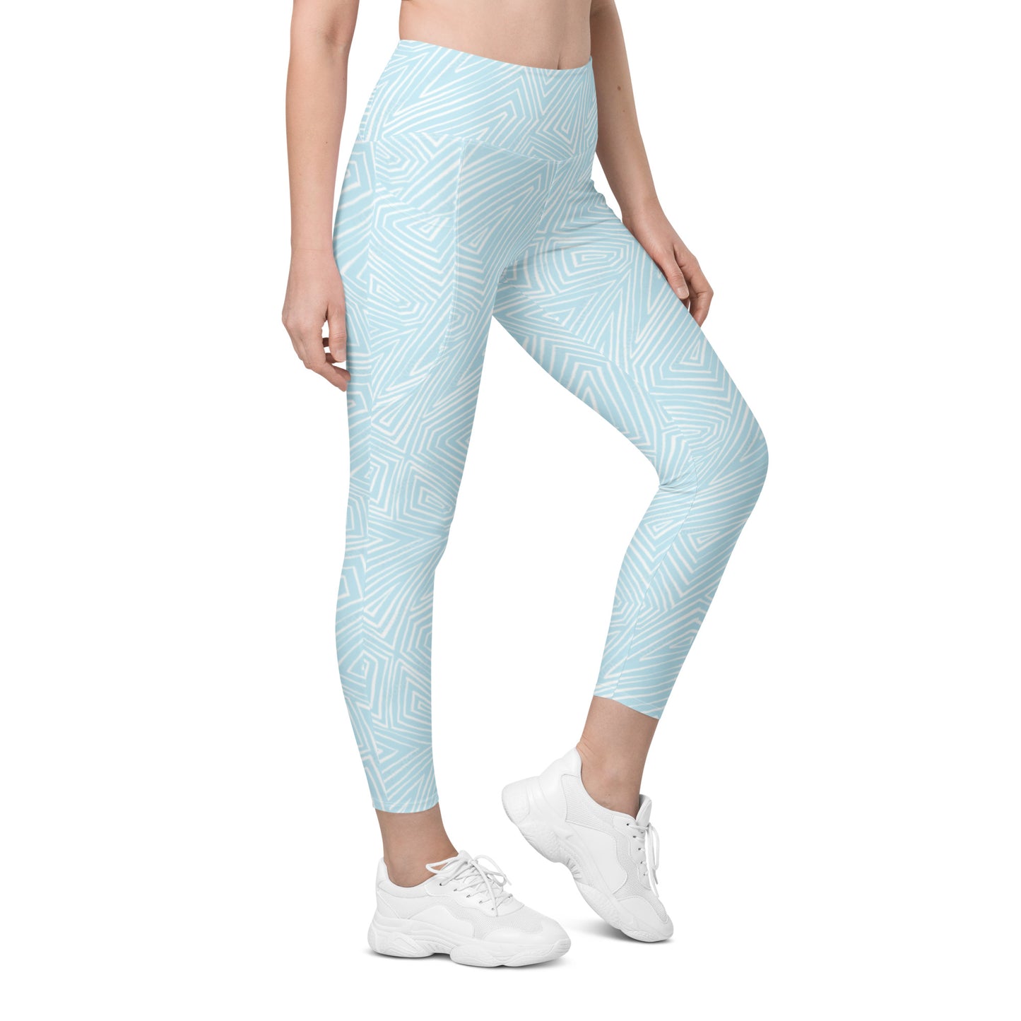 Light Blue Linear Pocket Leggings