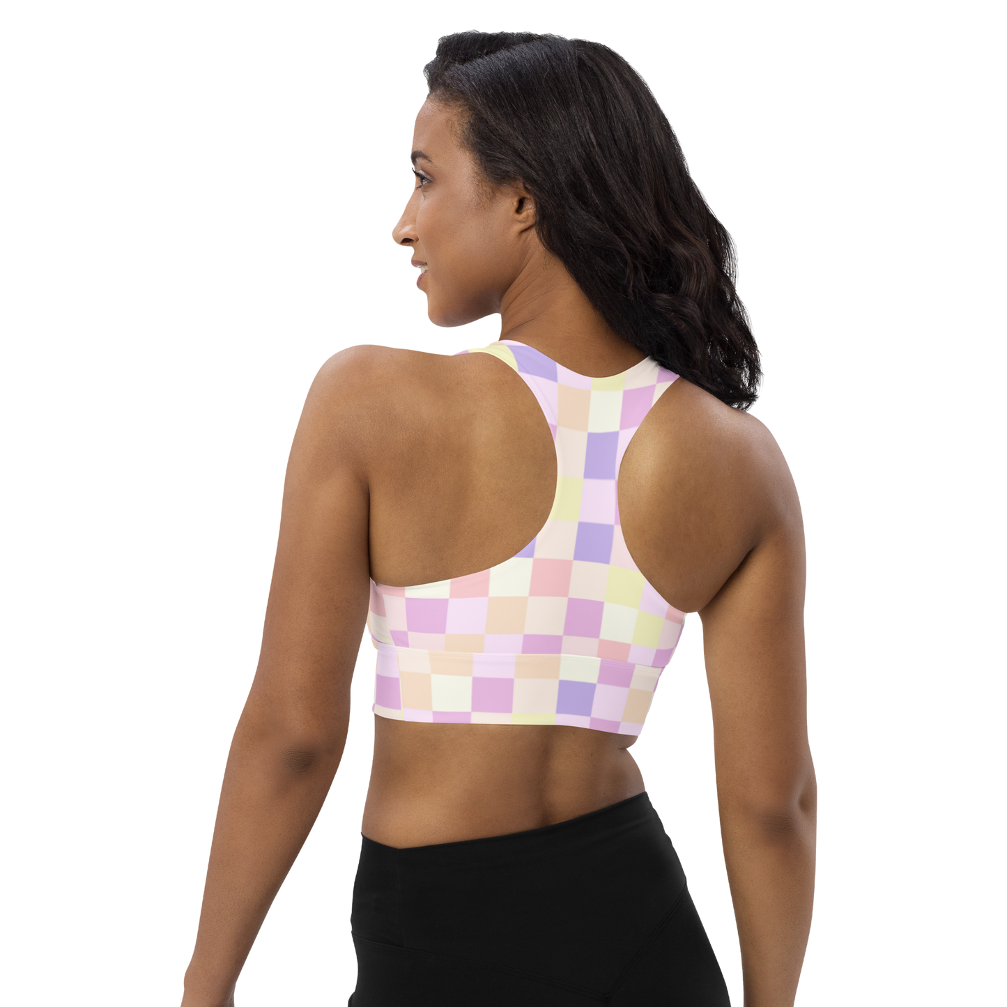 Pastel Checkerboard Sports Bra