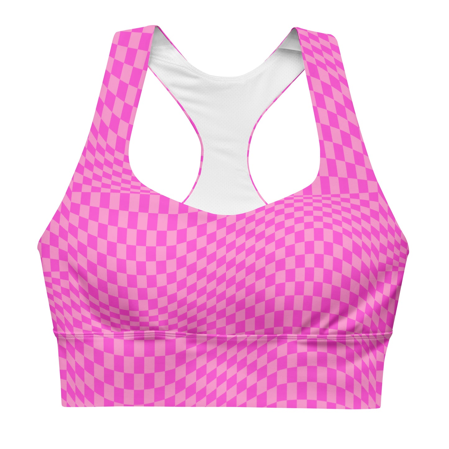 Pink Checkerboard Sports Bra