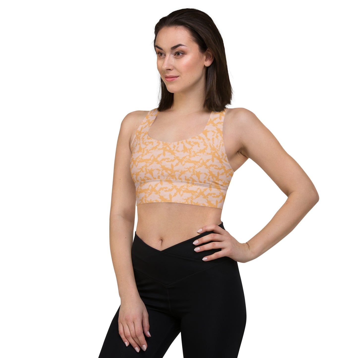 Light Orange Splat Sports Bra