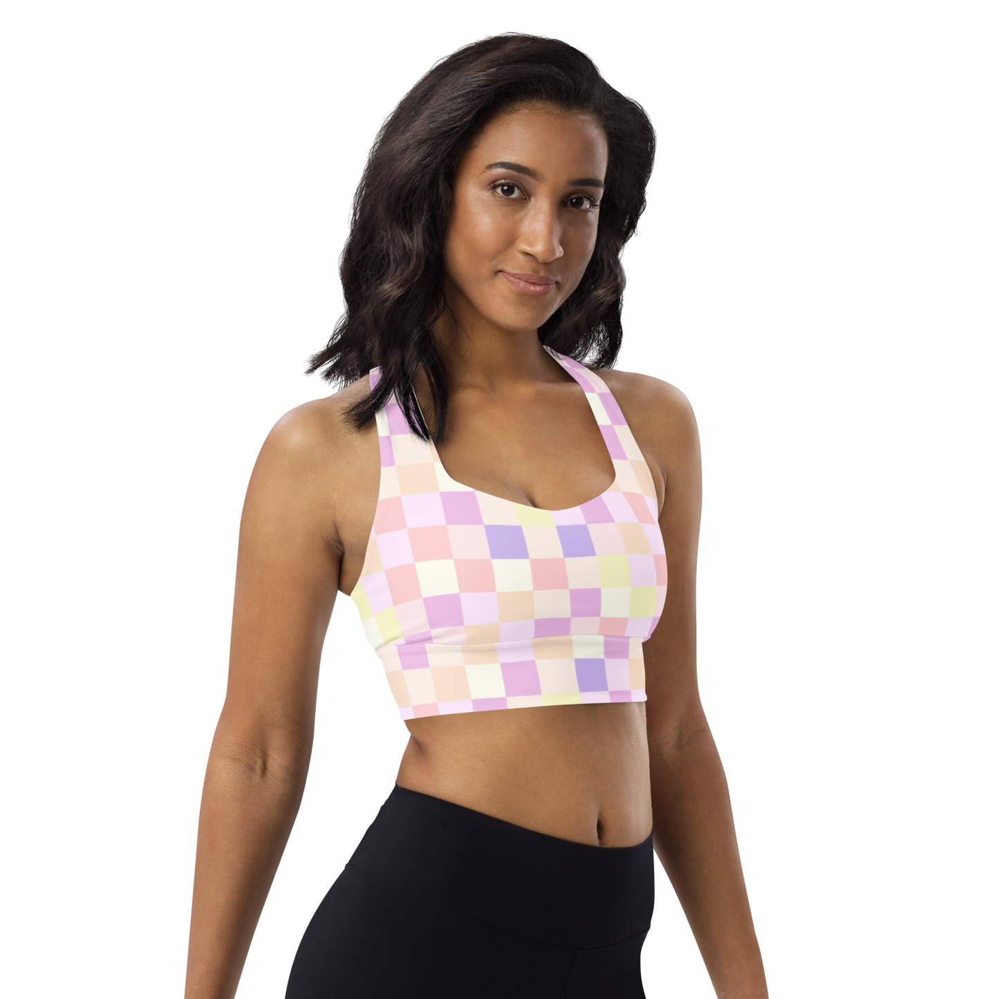 Pastel Checkerboard Sports Bra