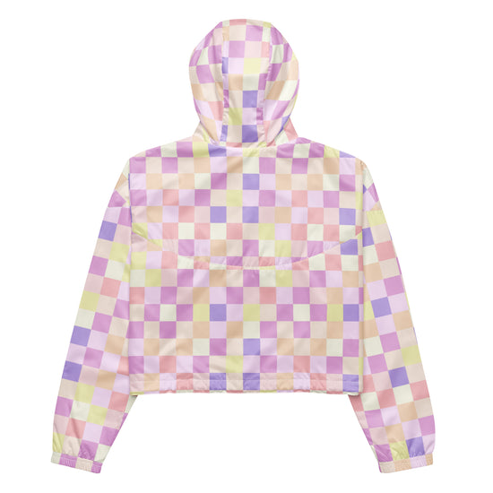 Load image into Gallery viewer, Pastel Checkerboard Cropped Wind Breaker
