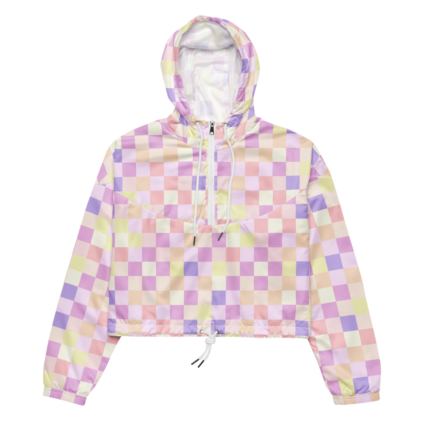 Load image into Gallery viewer, Pastel Checkerboard Cropped Wind Breaker
