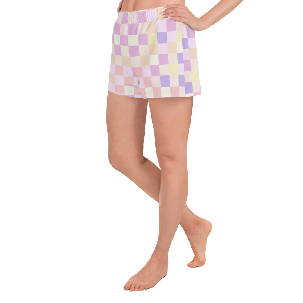 Pastel Checkerboard Recycled Athletic Shorts
